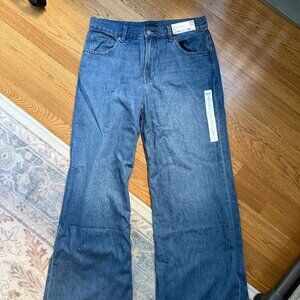 Uniqlo Women's Drapey Wide Flare Jeans in Blue Size 29